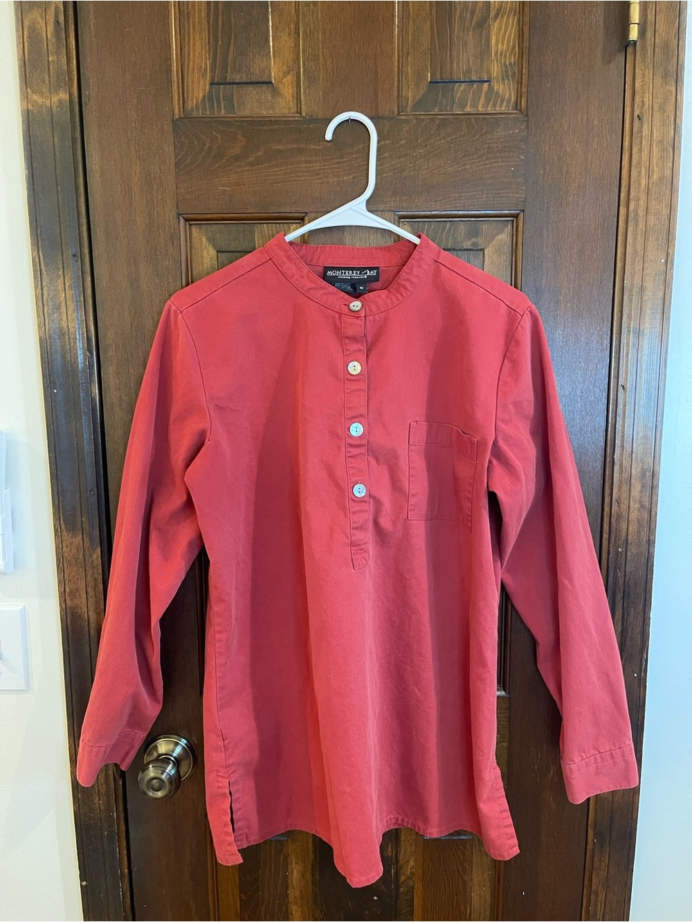 Monterey Bay Red Linen Tunic Top Women’s Sz M